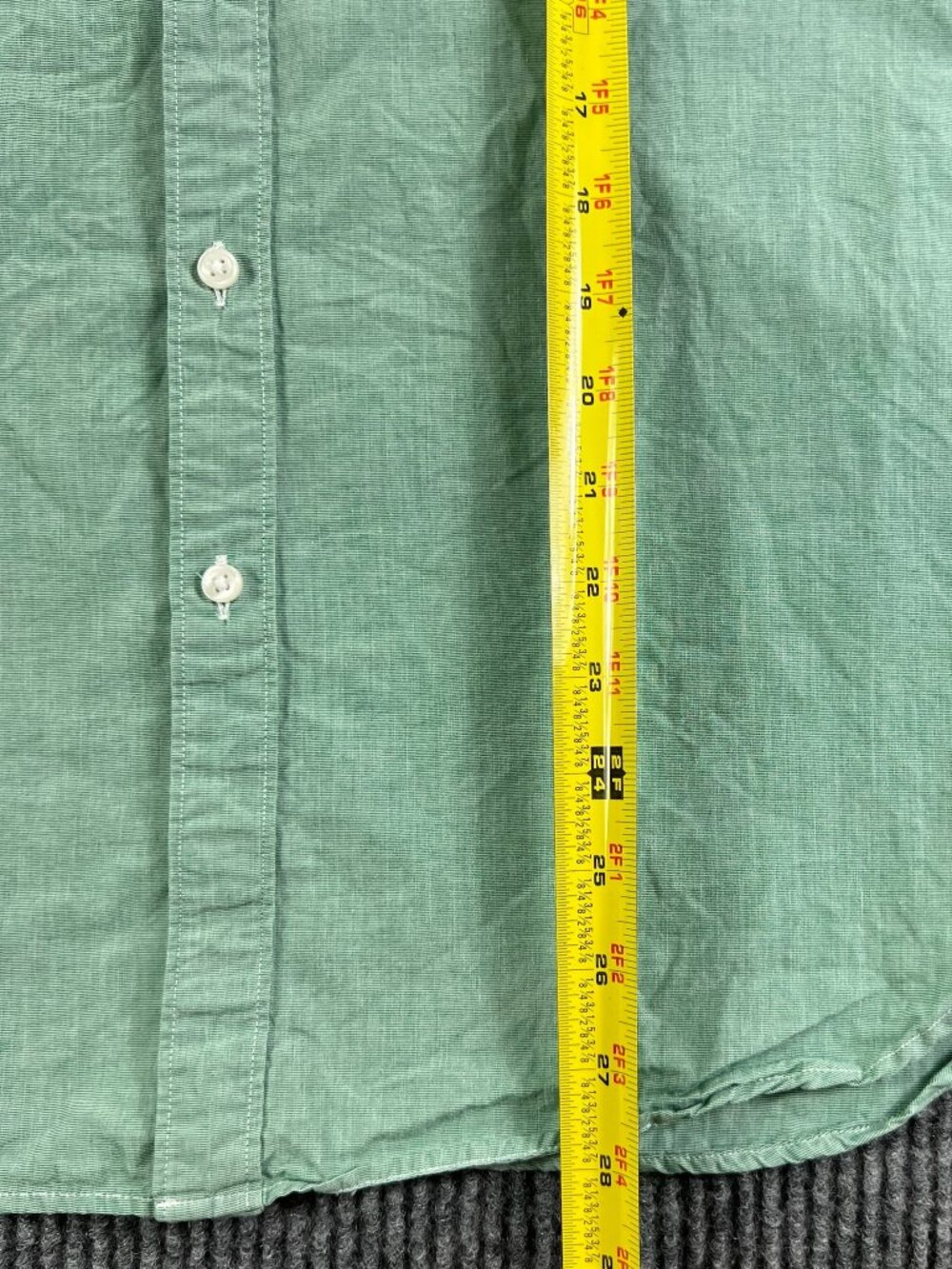 J.Crew Button Down Shirt Mens Small Green Classic Fit Long Sleeve Cotton Pocket - Picture 7 of 12
